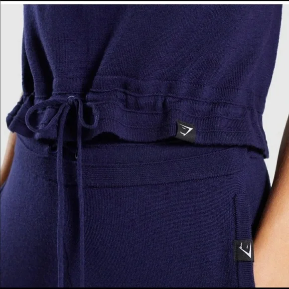PLEASE DO NOT PURCHASE Gymshark Isla Knit Sleeveless Hoodie Navy Small Merino - Picture 4 of 7